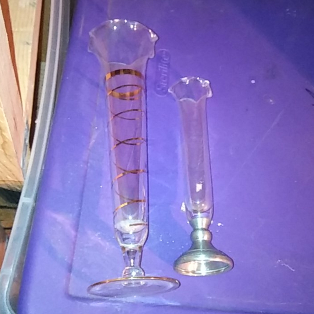 Vintage Pewter And Gold Paint Detail Gem